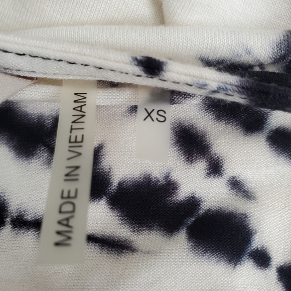 SOFT SURROUNDINGS TUNIC TIE DYE BOHO BLACK & WHITE LONG SLEEVE WOMENS (XS) - Picture 8 of 10